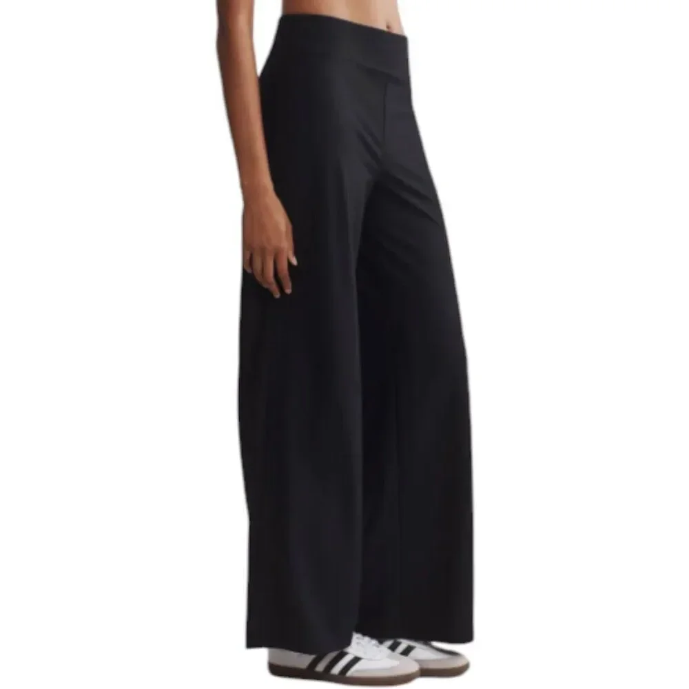 NWT Rhone Womens Ripple Wide Leg Black Sweatpants Lounge Pants Size XL